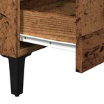 vidaXL Table de chevet avec pieds en métal vieux bois 40x35x69 cm