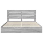 vidaXL Lit de Rangement Gris Sonoma 200 x 200 cm Bois d'ingénierie