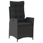 vidaXL Chaises inclinables de jardin lot de 2 et coussins noir rotin