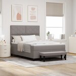 vidaXL Lit à ressorts avec tête de lit Taupe 160 x 200 cm tissu
