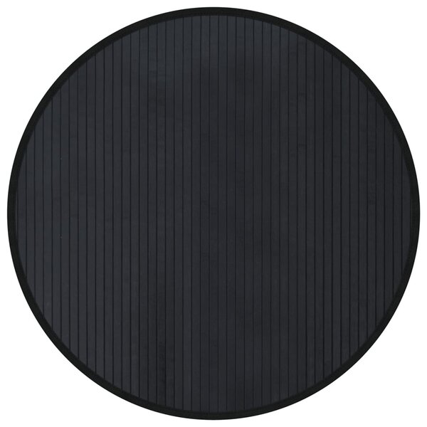 vidaXL Tapis rond noir 80 cm bambou