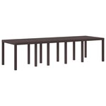 vidaXL Table de jardin pour repas Marron 300 x 100 x 73 cm polyrotin