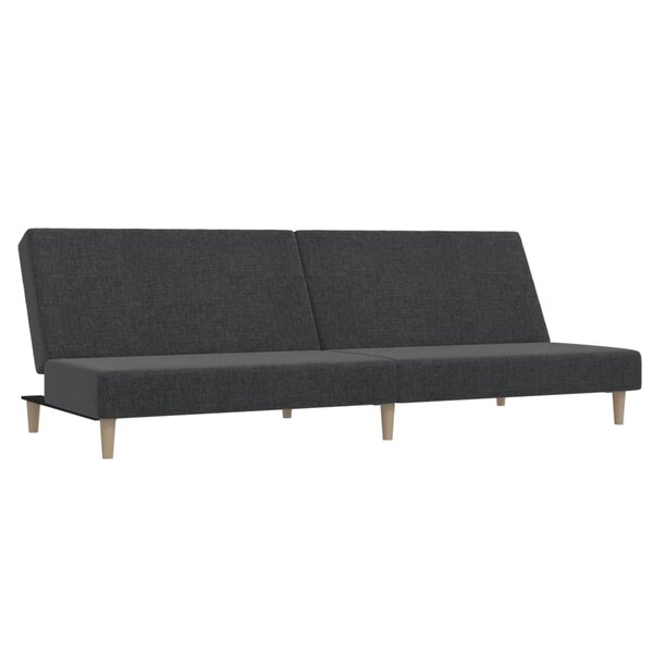 vidaXL Canapé-lit à 2 places gris foncé tissu
