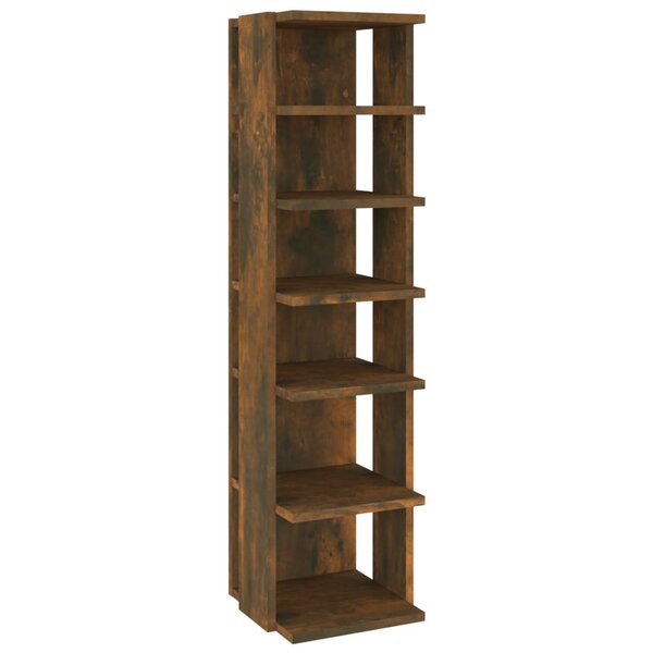 vidaXL Étagère à chaussures Chêne fumé 27 5x27x102cm Bois d'ingénierie