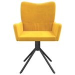 vidaXL Chaises pivotantes à manger lot de 2 Jaune Velours