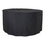 Housse pour table ronde 180 cm avec 4 chaises 210g/m2 600D polyester enduit PU déperlante noire