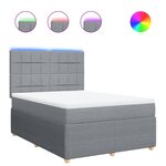 vidaXL Sommier à lattes de lit avec matelas Gris clair 140x190cm Tissu