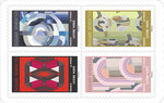 Carnet de 12 timbres - Motifs décoratifs - Lettre verte