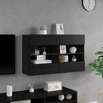 vidaXL Meuble TV mural Montage mural Chêne noir 98 5 x 30 x 60 5 cm