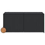 vidaXL Boîte de rangement de jardin et roues noir 283L résine tressée