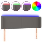 vidaXL Tête de lit à LED Gris 147x16x78/88 cm Similicuir