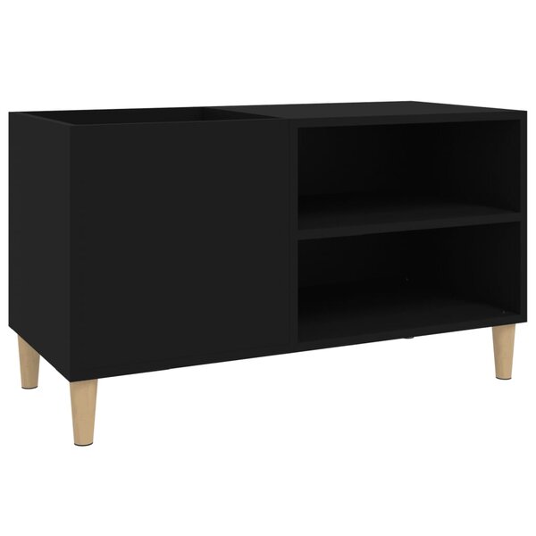 vidaXL Armoire à disques noir 84 5x38x48 cm bois d'ingénierie