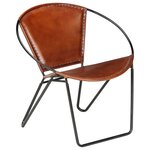 vidaXL Chaise marron cuir véritable