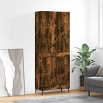 vidaXL Buffet haut Chêne fumé 69 5x34x180 cm Bois d'ingénierie