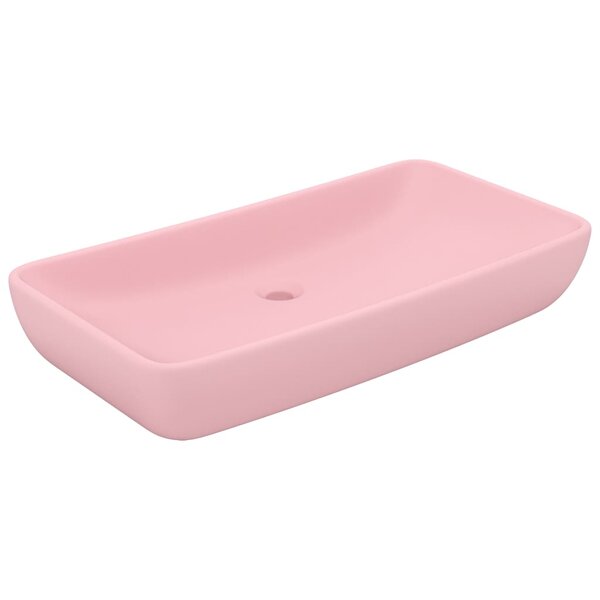 vidaXL Lavabo de luxe rectangulaire Rose mat 71x38 cm Céramique