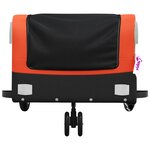 vidaXL Remorque de vélo noir et orange 30 kg fer