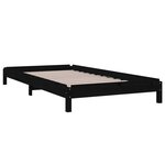 vidaXL Lit empilable sans matelas noir 75x190 cm bois de pin massif