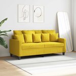 vidaXL Canapé à 2 places Jaune clair 140 cm Tissu