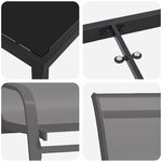vidaXL Ensemble de salle à manger pour jardin 5 Pièces Gris et Noir