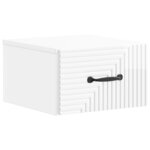 vidaXL Cabinet de chevet mural Blanc brillant 34 5 x 33 x 20 cm