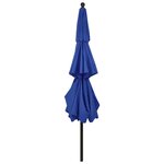 vidaXL Parasol à 3 niveaux avec mât en aluminium Bleu azuré 3 5 m