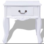 vidaXL Table de chevet 2 Pièces MDF Blanc