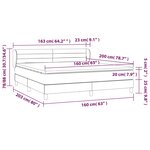 vidaXL Sommier à lattes de lit avec matelas Taupe 160x200 cm Tissu
