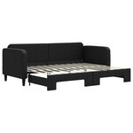 vidaXL Lit de jour avec lit gigogne noir 80x200 cm tissu