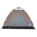 vidaXL Tente de camping 3 personnes orange libération rapide