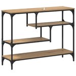 vidaXL Table console avec étagère chêne artisanal 100 x 30 x 75 cm