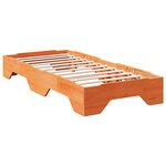 vidaXL Cadre de lit sans matelas empilable cire marron 100x200 cm