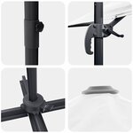 vidaXL Parasol Roma à Bras Déporté Beige et Noir 352 x 251 x 260 cm