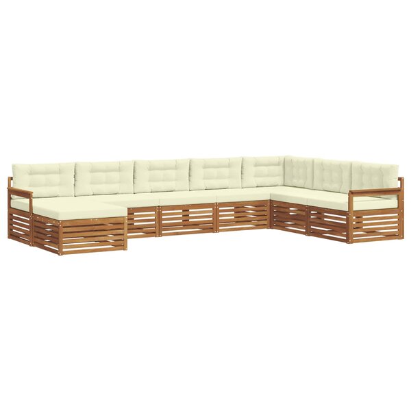 vidaXL Ensemble de canapés d'extérieur 8 pc Naturel et Crème