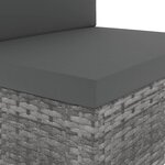 vidaXL Canapé angle sectionnel accoudoir gauche Résine tressée Gris