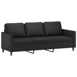 vidaXL Canapé à 3 places Noir 180 cm Similicuir
