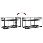 VidaXL Lit superposé sans matelas noir 100x190 cm acier