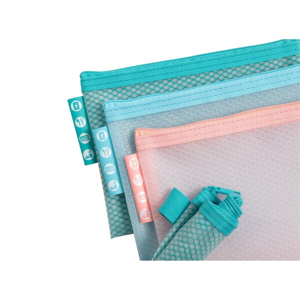 Pochette À Fermeture Éclair En Plastique Souple Chromaline Pastel - A6 - Couleurs Assorties - Exacompta