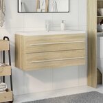 vidaXL Ensemble de meubles de salle de bain 2 Pièces chêne sonoma