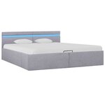 vidaXL Cadre de lit à stockage hydraulique et LED gris clair 180x200cm