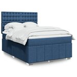 vidaXL Sommier à lattes de lit avec matelas Bleu 140x200 cm Tissu