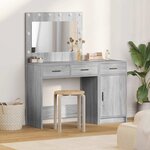 vidaXL Table de Toilette 2 Pièces Gris 40 x 41 x 75 cm Bois d'ingénierie