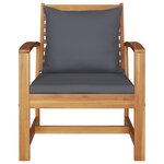 vidaXL Chaise avec coussin 2 Pièces Brun et gris foncé 65 x 60 x 76 5 cm