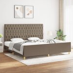 vidaXL Cadre de lit avec tête de lit Taupe 200x200 cm Tissu