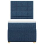 vidaXL Sommier à lattes de lit avec matelas Bleu 90x190 cm Tissu
