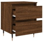 vidaXL Table de chevet chêne marron 40x35x50 cm bois d’ingénierie