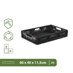 Pack and Move - Lot 3 Bacs Rangement Pliables - Charge 10 kg - 40 x 60 x 11 5 cm - Stockage  Outillage - Rangement Facile - Robustes - 23L