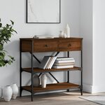 vidaXL Table console chêne marron 75x34 5x75 cm bois d'ingénierie