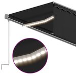 vidaXL Auvent automatique store capteur de vent et LED 5x3m Anthracite