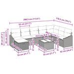 vidaXL Ensemble de Canapés de Jardin 9 Pièces avec Coussins Rotin Poly Noir