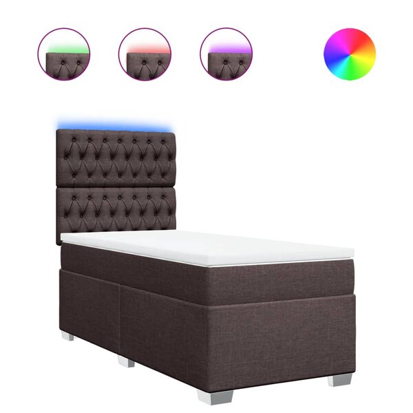 vidaXL Sommier à lattes de lit avec matelas Marron foncé 80x200 cm